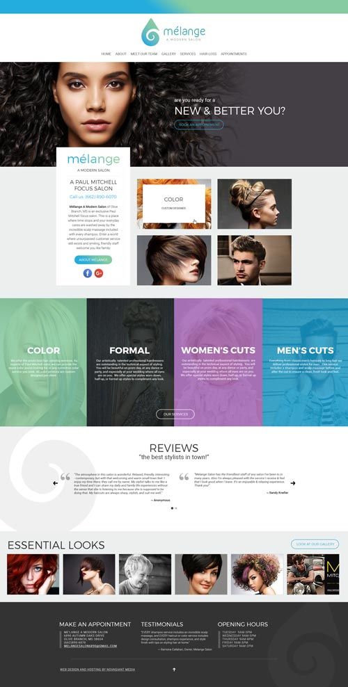 example image of a responsive website concept for hair salon